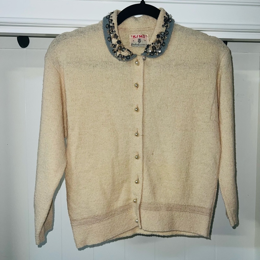 Embellished Collared Kimberly Sweater